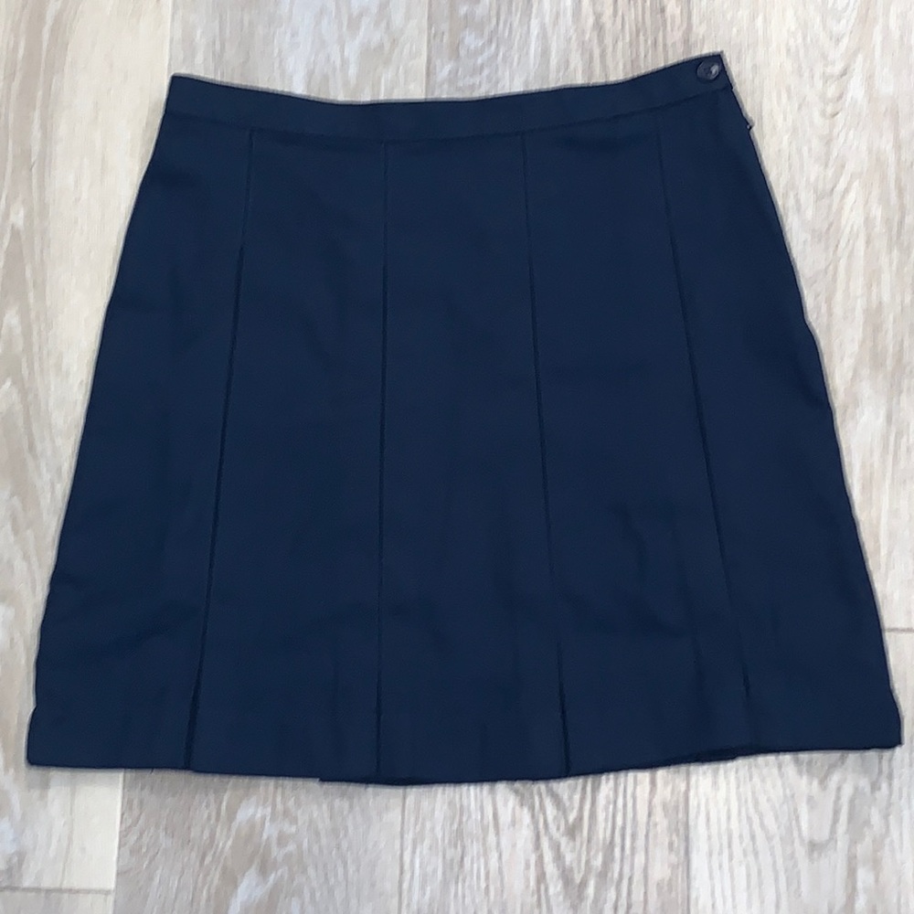 NWOT Lands End Navy Pleated Skirt 4